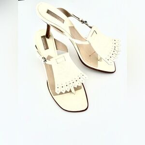 Michael Kors White Leather Kilt Sandals 9.5 M